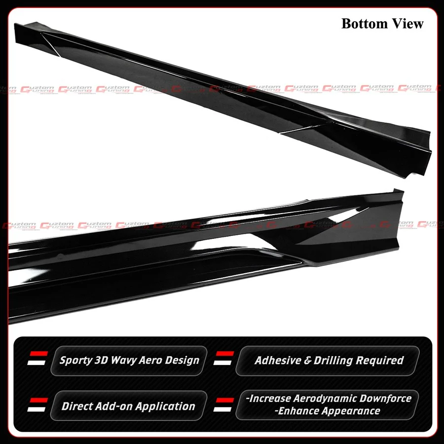 For 2024-2025 Tesla Model 3 Highland MC Design Gloss Black Side Skirt Extension - Image 5