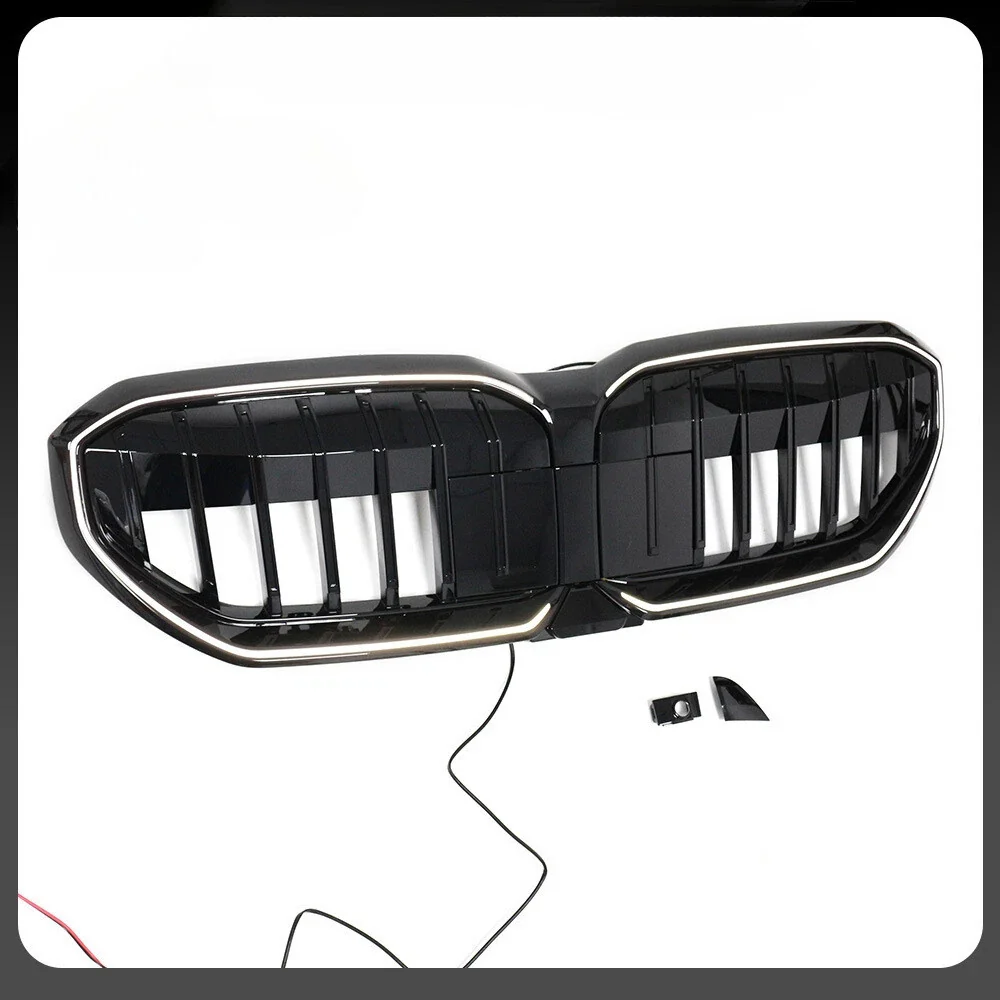 For 2024-2026 BMW 5 Series G60 Front LED Grille Bumper Upper Grill Radiator Gloss Black - Image 4