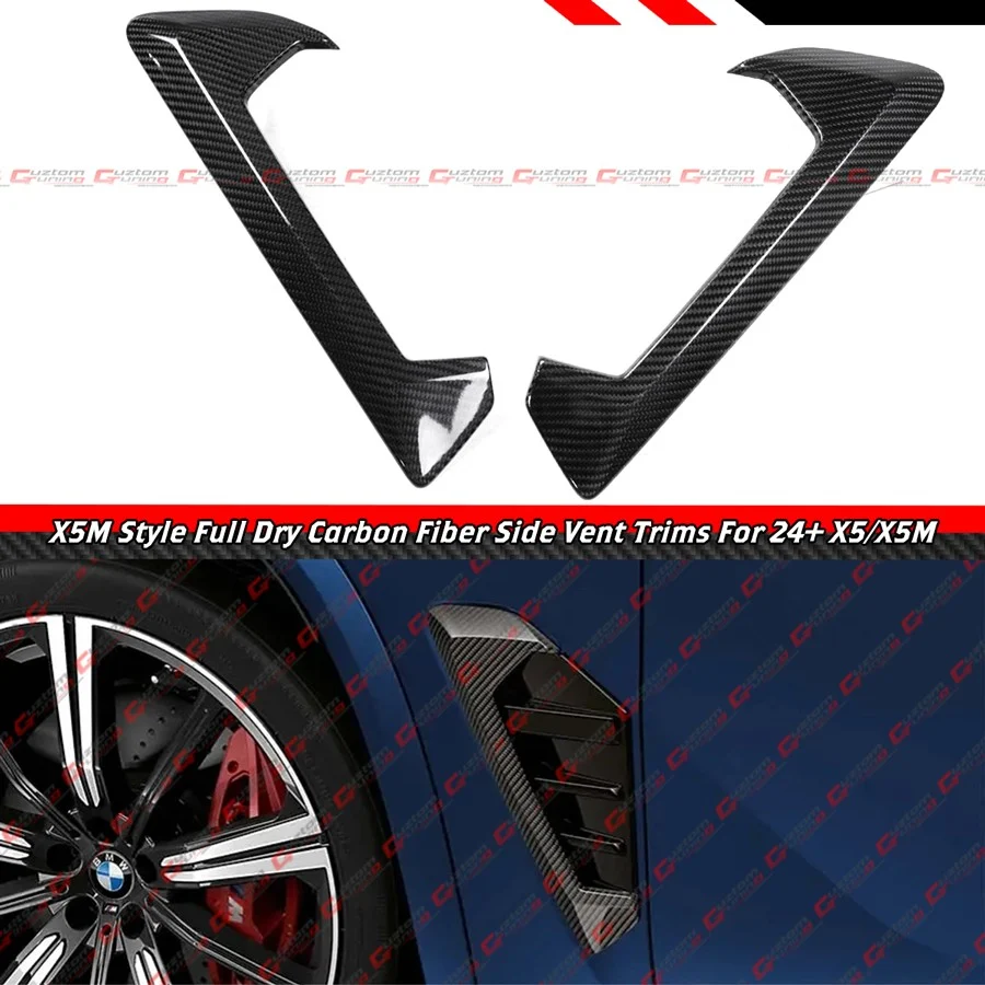 For 2024-2026 BMW G05 F95 X5 X5M LCI Full Carbon Fiber Side Fender Vent Trim Overlay - Image 2