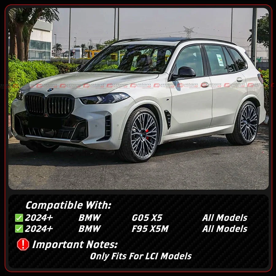 For 2024-2026 BMW G05 F95 X5 X5M LCI Full Carbon Fiber Side Fender Vent Trim Overlay - Image 3