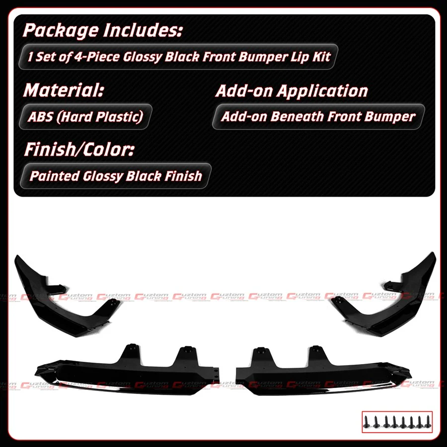 For 2025-2026 BMW G45 X3 M Sport Gloss Black Front Bumper Lip Splitter - Image 2