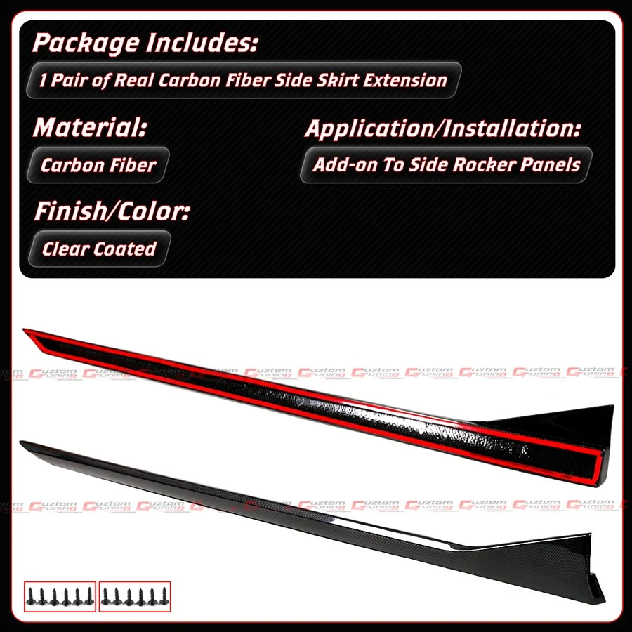 For 2025-2026 BMW G90 G99 M5 Add-on Real Carbon Fiber Side Skirt Extension - Image 2