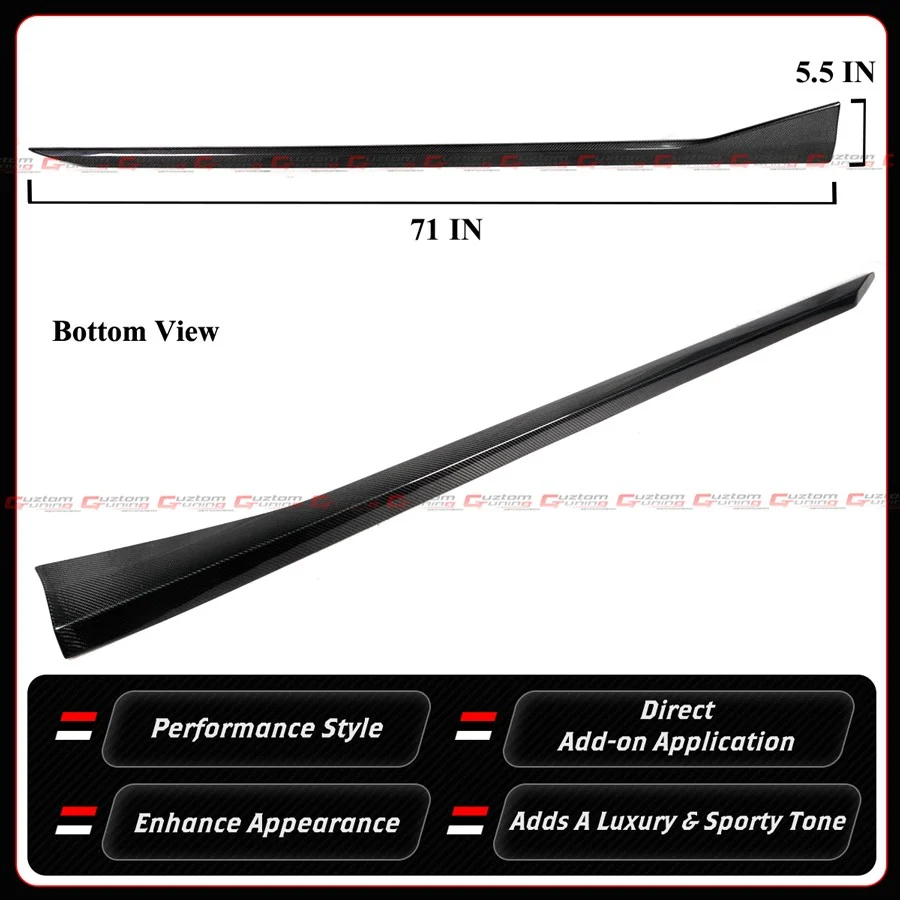 For 2025-2026 BMW G90 G99 M5 Add-on Real Carbon Fiber Side Skirt Extension - Image 3