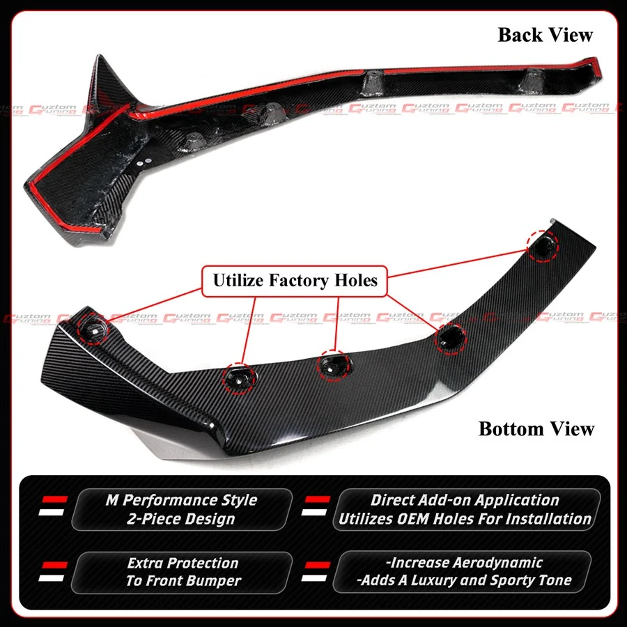 For 2025-2026 BMW G90 G99 M5 Real Carbon Fiber Front Bumper Lip - Image 3