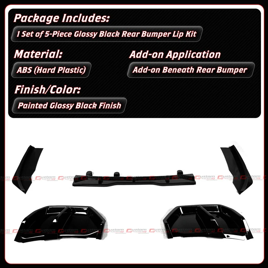 For 2025-2026 BMW X3 G45 M Sport V-ST Style Gloss Black Rear Bumper Diffuser Kit - Image 2