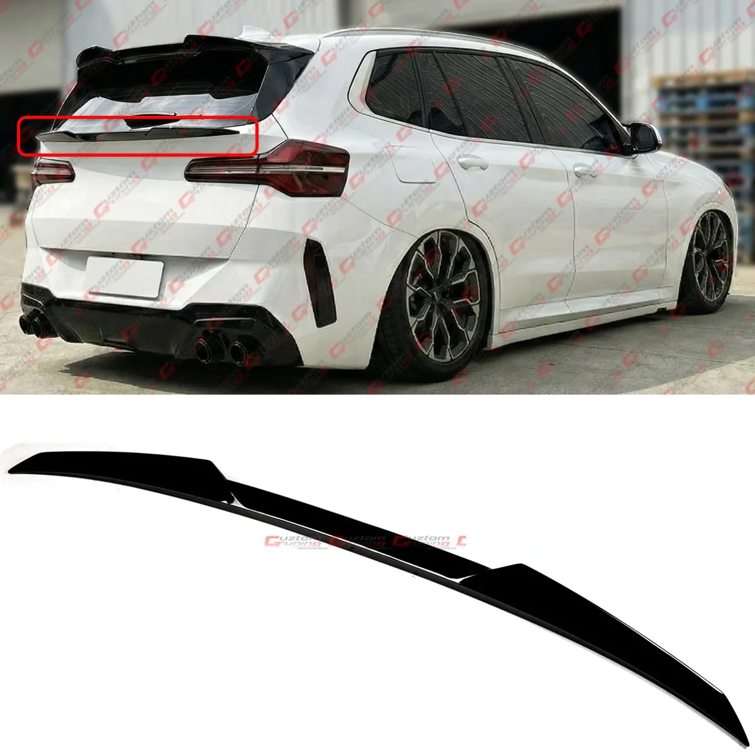 For 2025-2026 BMW X3 G45 Gloss Black High Kick Rear Mid Wing Lid Spoiler