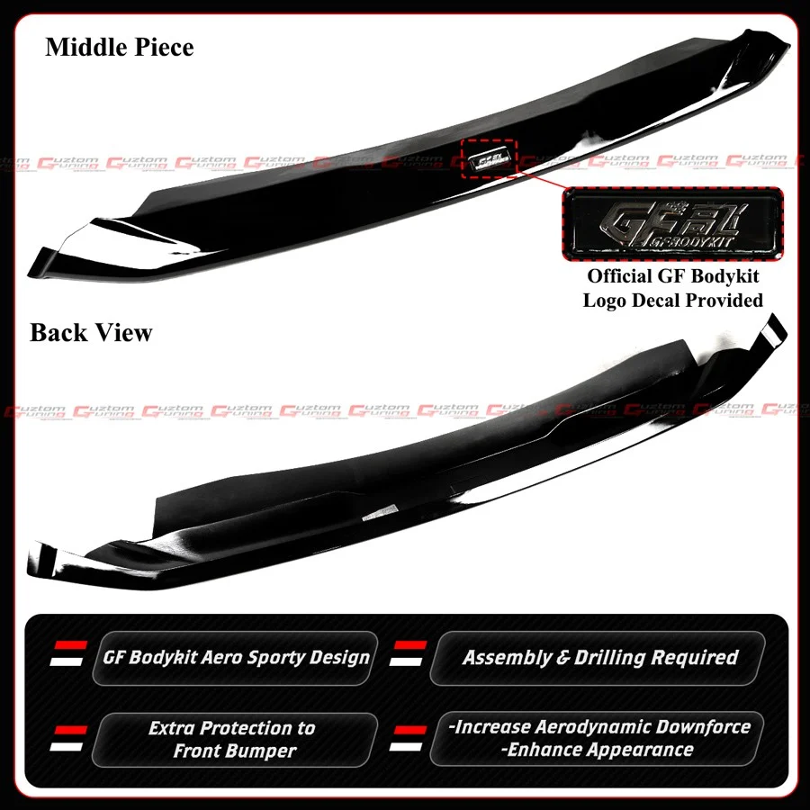 For 2025-2026 Honda Civic 11.5th Rallye Red Black Front Bumper Lip Splitter - Image 5