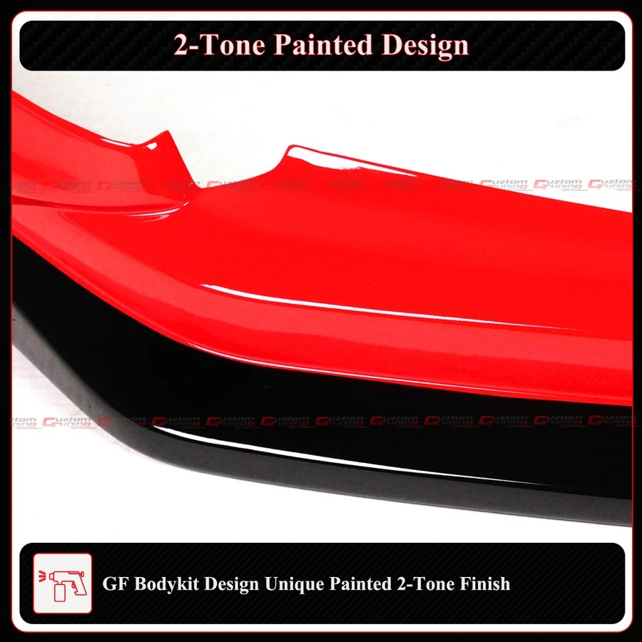 For 2025-2026 Honda Civic 11.5th Rallye Red Black Front Bumper Lip Splitter - Image 7
