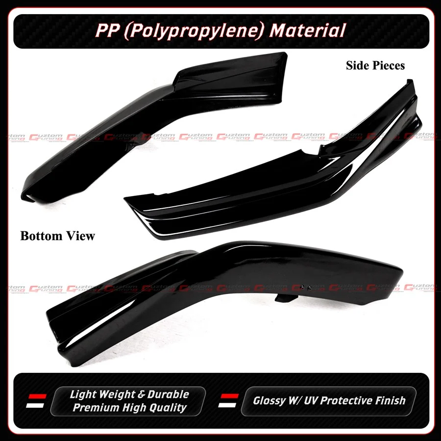 For 2025-2026 Honda Civic GF Bodykit Gloss Black Pearl Front Bumper Lip Splitter - Image 6