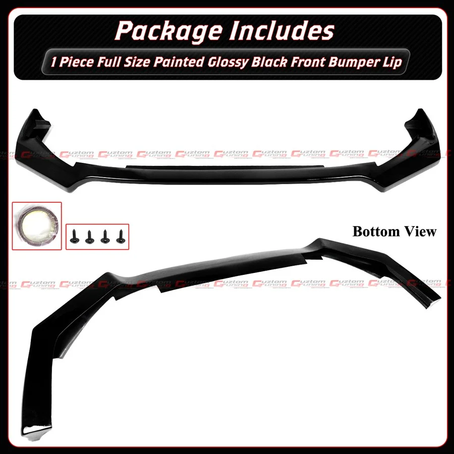 For 2025-2026 Honda Civic 11th M Style Gloss Black 1PC Front Bumper Lip Spoiler - Image 4