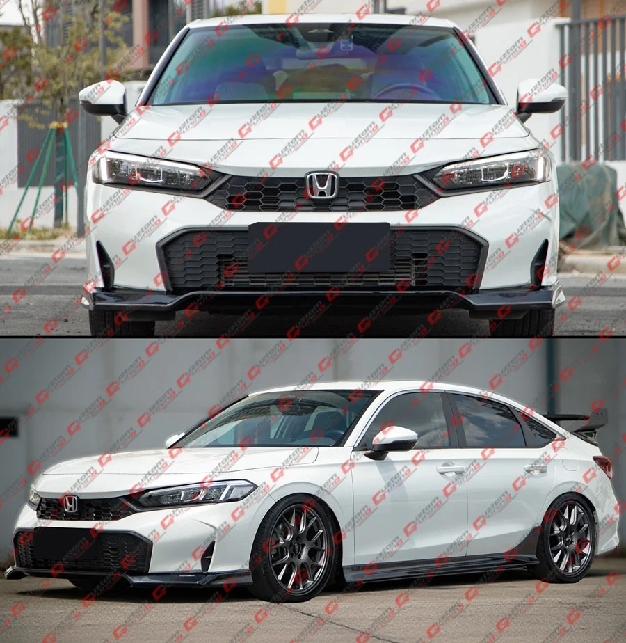 For 2025-2026 Honda Civic 11th M Style Gloss Black 1PC Front Bumper Lip Spoiler - Image 7