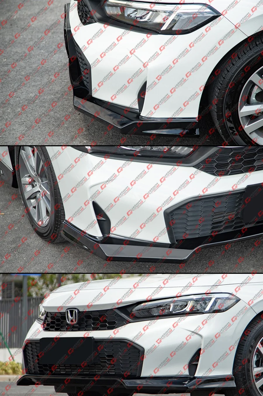 For 2025-2026 Honda Civic 11th M Style Gloss Black 1PC Front Bumper Lip Spoiler - Image 8