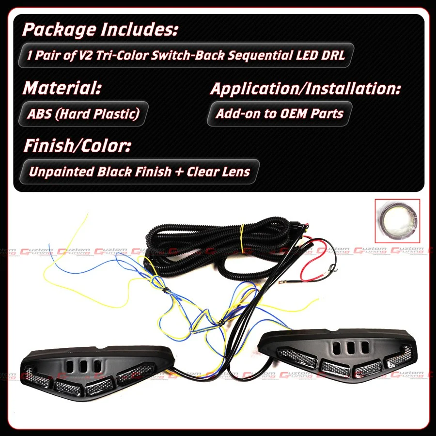For 2025-2026 Honda Civic V2 Front Bumper Sequential DRL Daytime Running LED Light - Image 4