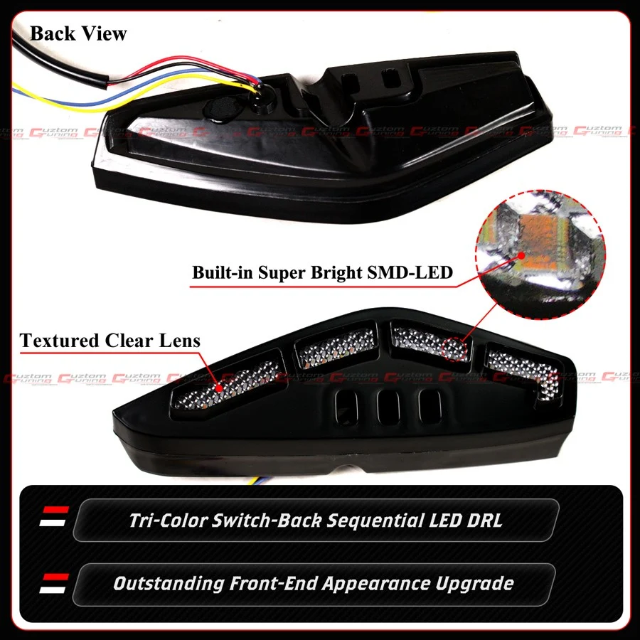 For 2025-2026 Honda Civic V2 Front Bumper Sequential DRL Daytime Running LED Light - Image 5