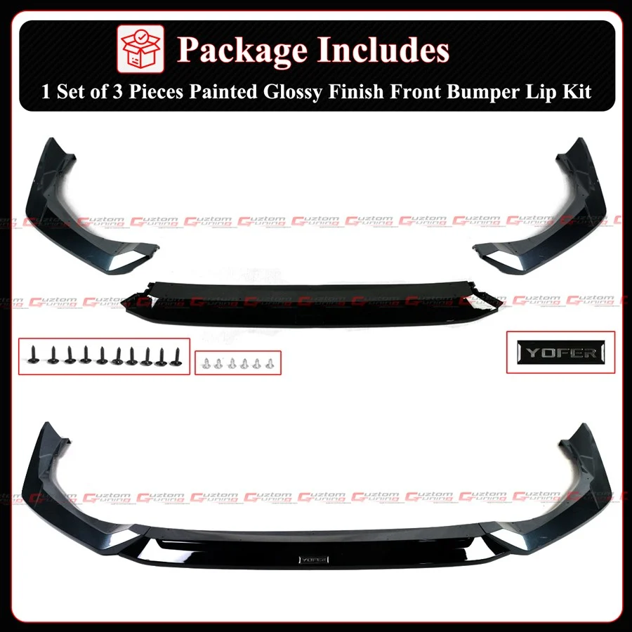 For 2025-2026 Honda Civic Yofer Meteorite Gray Metallic Front Bumper Lip Splitter - Image 5