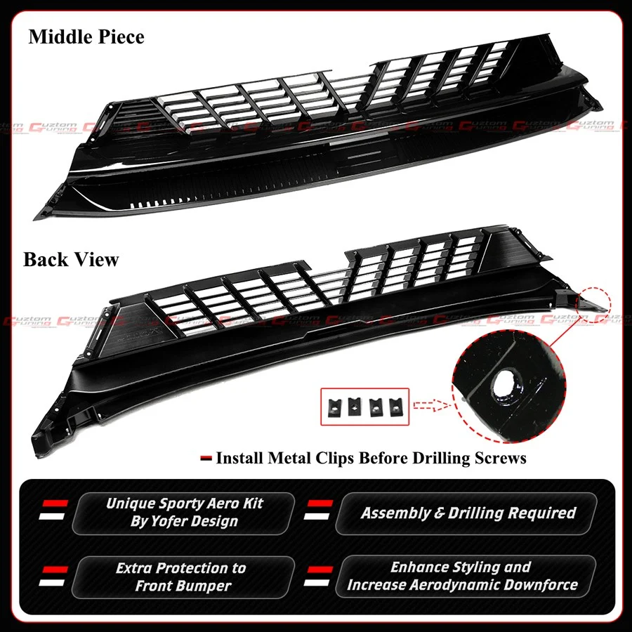 For 2025-2026 Tesla Model Y Juniper Gloss Black Front Bumper Lip Kit By Yofer - Image 7