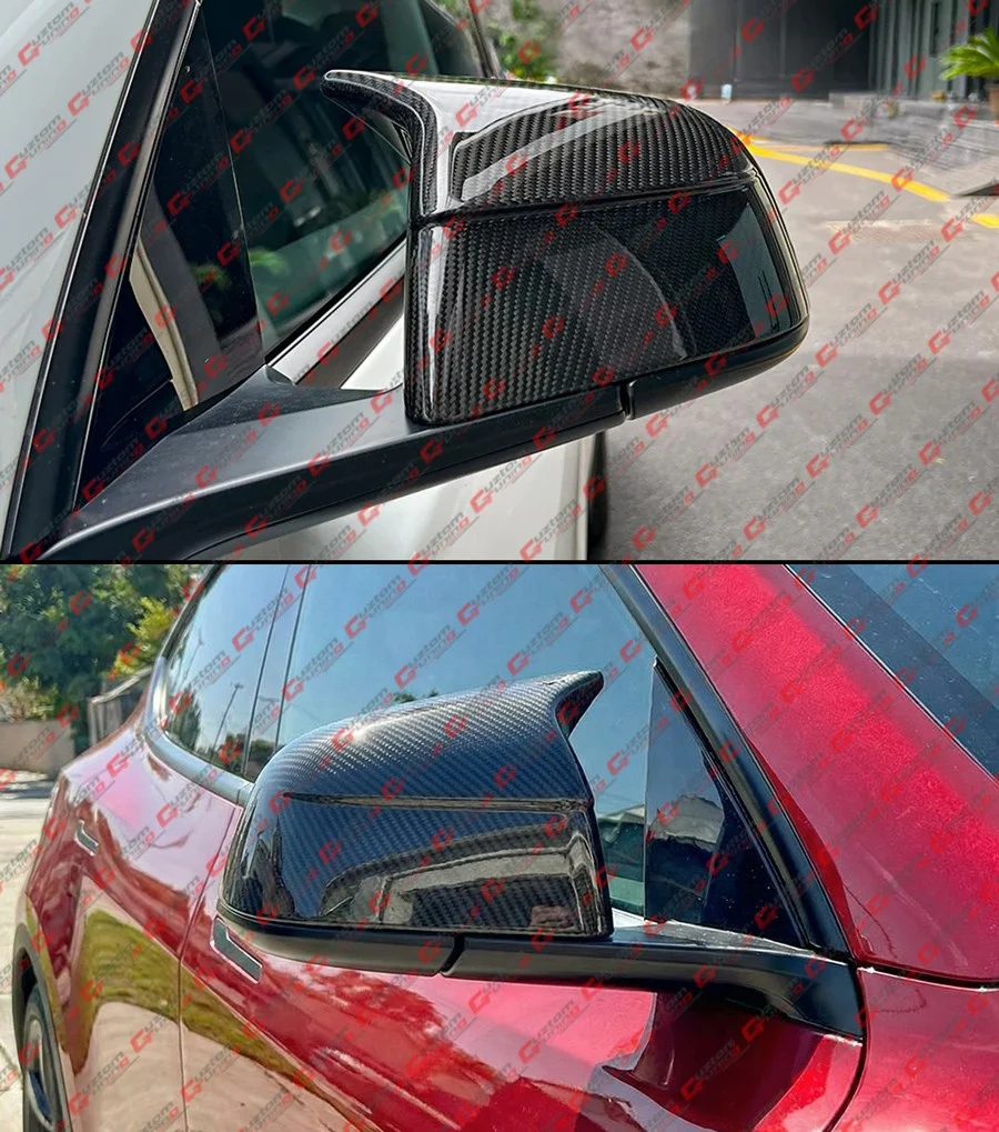 For 2025-2026+ Tesla Model Y Juniper M Style Full Carbon Fiber Side Mirror Cover Caps (Add-On/Stick On) - Image 12