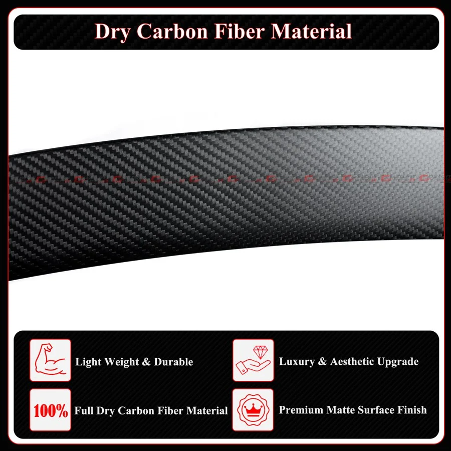 For 2025-2026 Tesla Model Y Juniper Performance Matte Dry Carbon Fiber Trunk Spoiler - Image 6