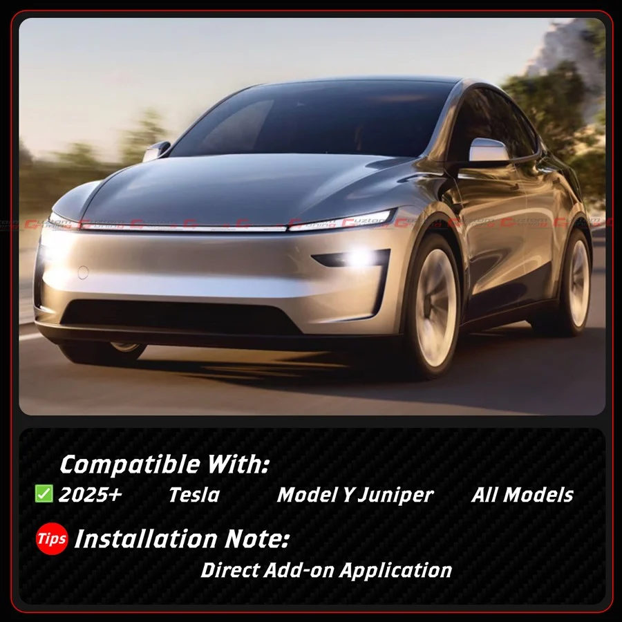 For 2025-2026 Tesla Model Y Juniper Winglet Style Gloss Black Side Skirt Extension - Image 3