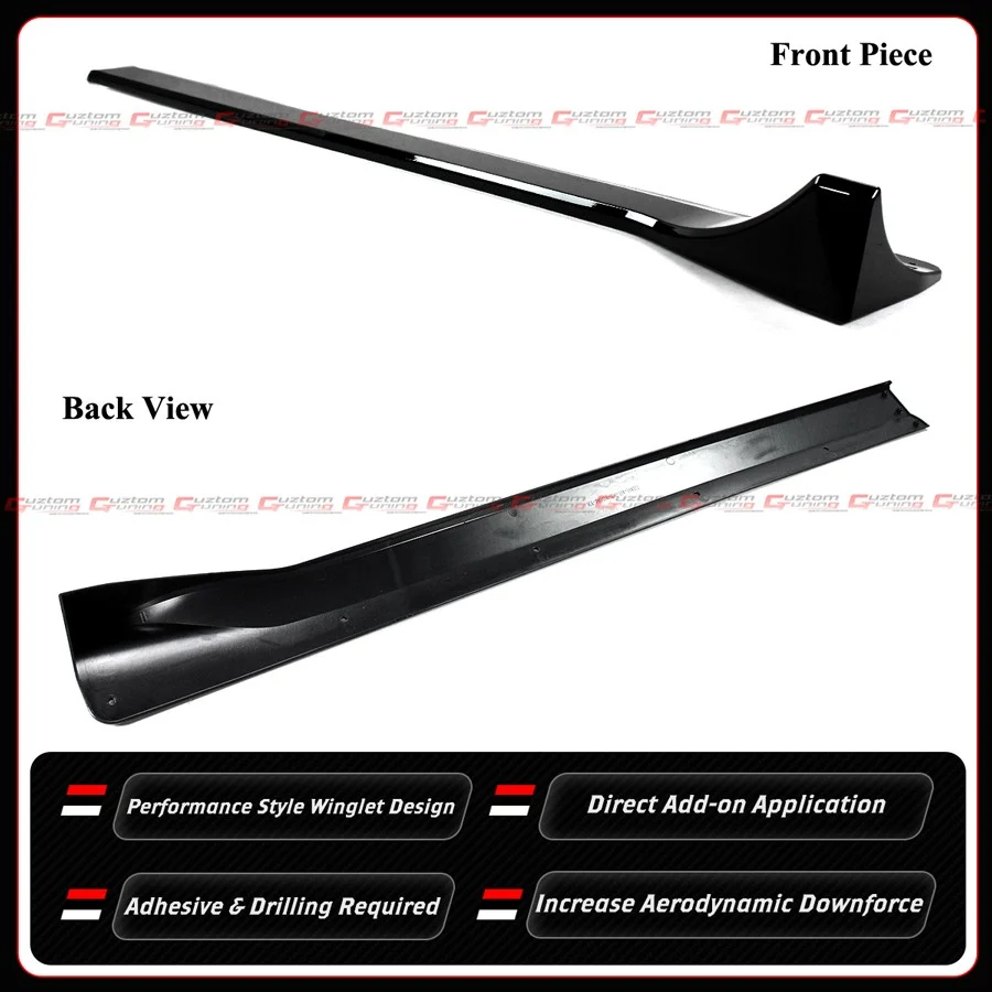 For 2025-2026 Tesla Model Y Juniper Winglet Style Gloss Black Side Skirt Extension - Image 5