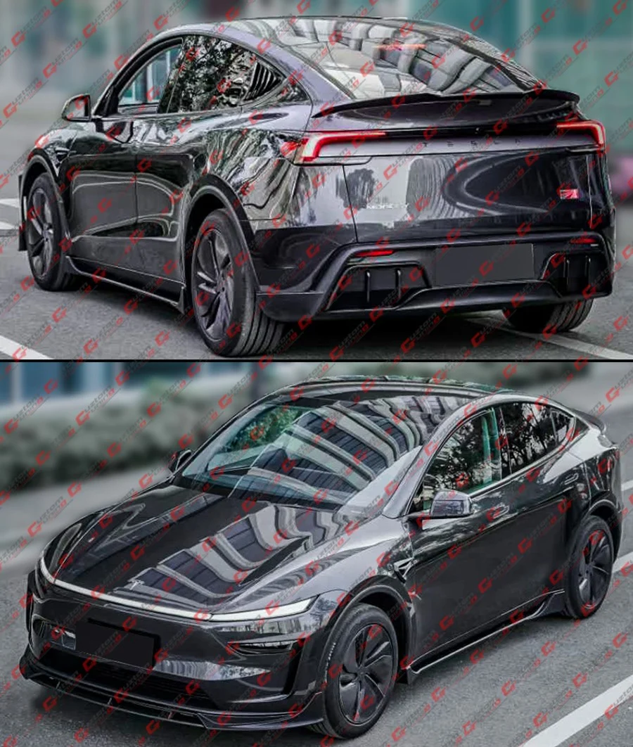For 2025-2026 Tesla Model Y Juniper Winglet Style Gloss Black Side Skirt Extension - Image 8
