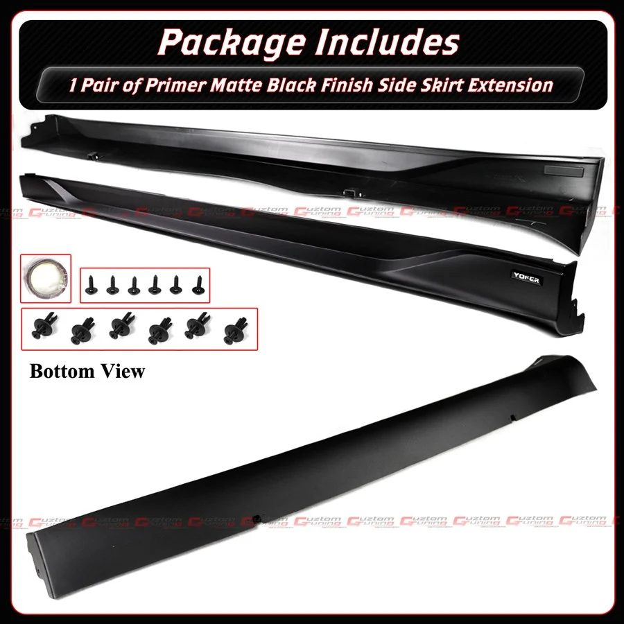 For 2025-2026 Tesla Model Y Juniper Yofer Design Matte Black Side Skirt Extension - Image 3
