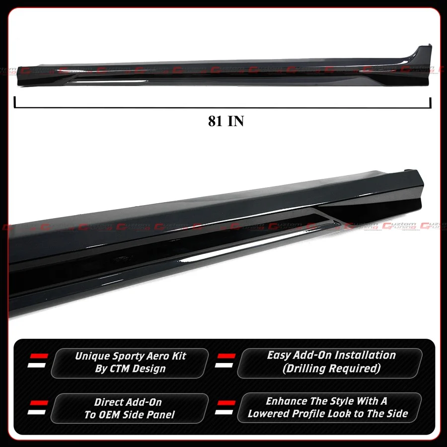 For 2025-2026 Toyota Camry CTM Underground Gray Black 2-Toned Side Skirt Extension - Image 5