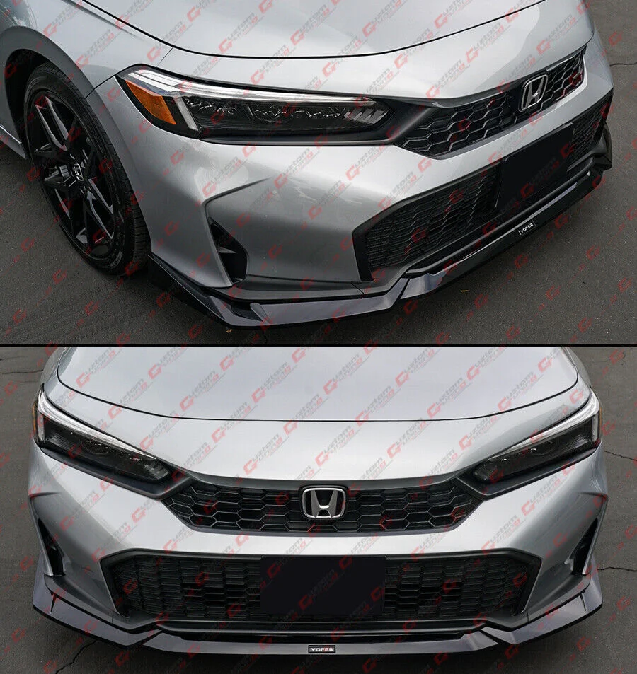 For 2025-2026 Honda Civic 11.5th Gen Yofer Glossy Black Front Bumper Lip Splitter - Image 8