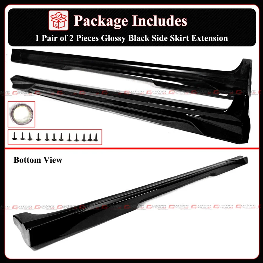 For 2025 2026+ Toyota Camry LE SE XSE XLE CTM Design Gloss Black Side Skirt Extension - Image 3