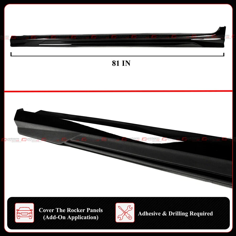 For 2025 2026+ Toyota Camry LE SE XSE XLE CTM Design Gloss Black Side Skirt Extension - Image 4