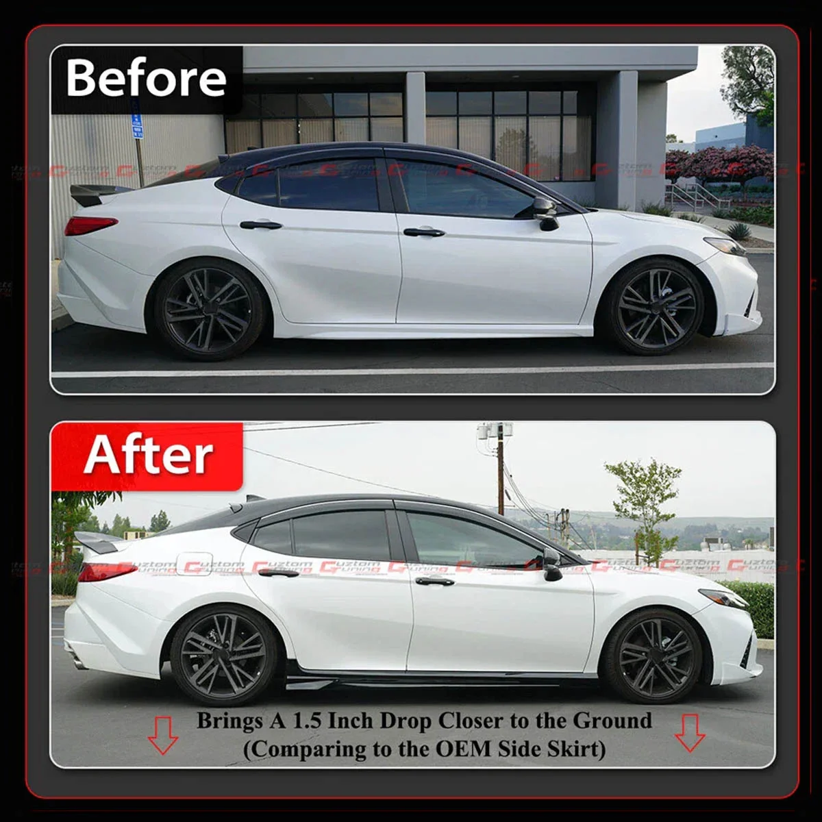 For 2025 2026+ Toyota Camry LE SE XSE XLE CTM Design Gloss Black Side Skirt Extension - Image 8