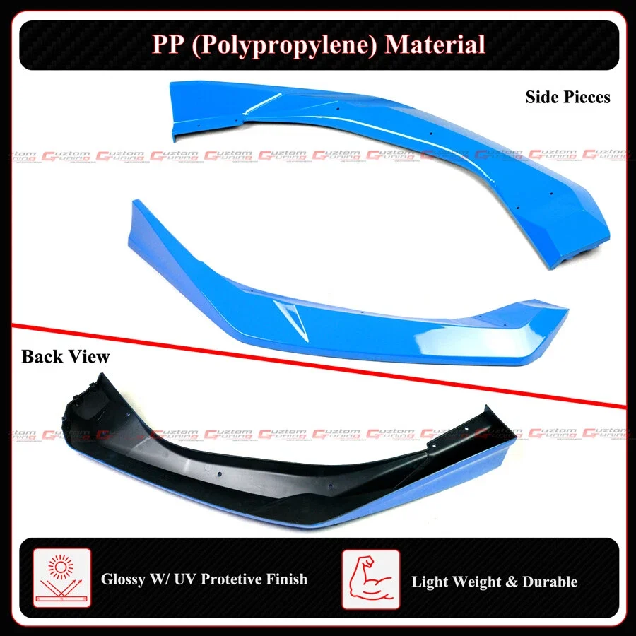 For 2025-2026 Honda Civic Yofer Boost Blue Black 2 Tone Front Bumper Lip Splitter - Image 5