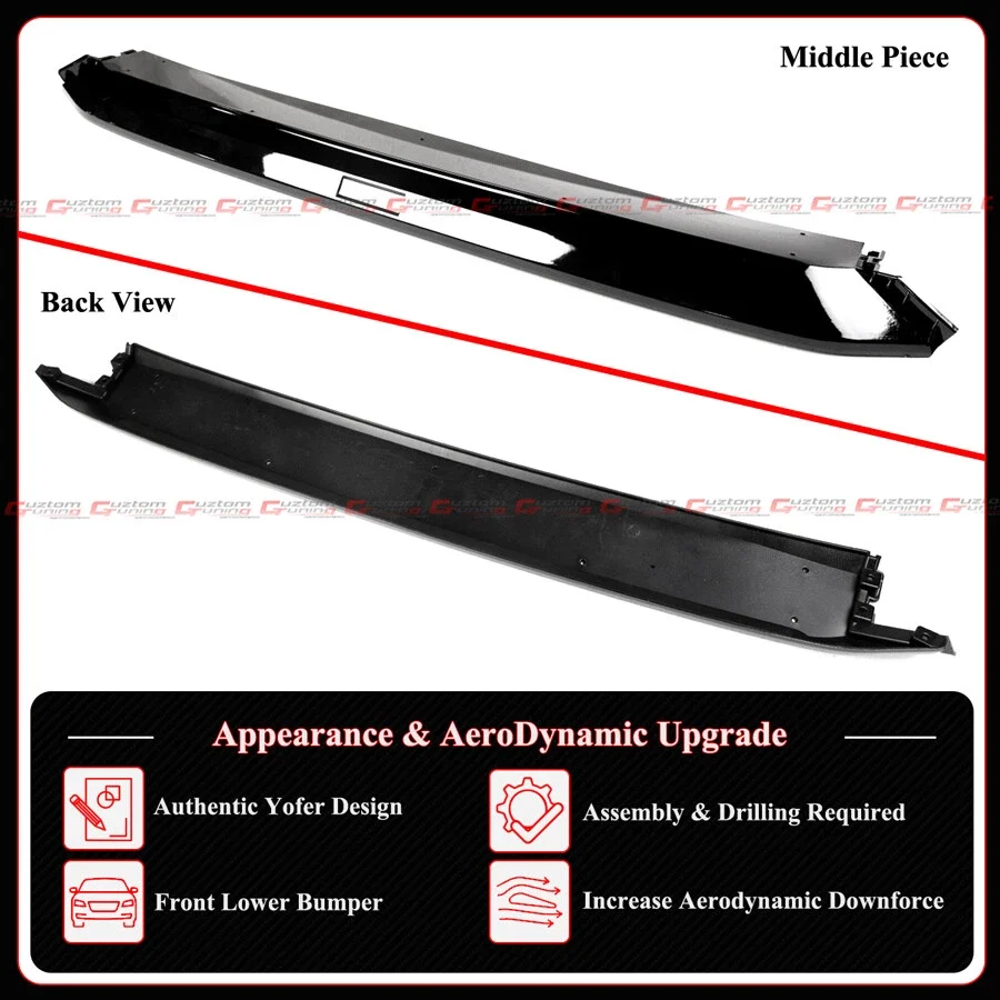 For 2025-2026 Honda Civic Yofer Boost Blue Black 2 Tone Front Bumper Lip Splitter - Image 6