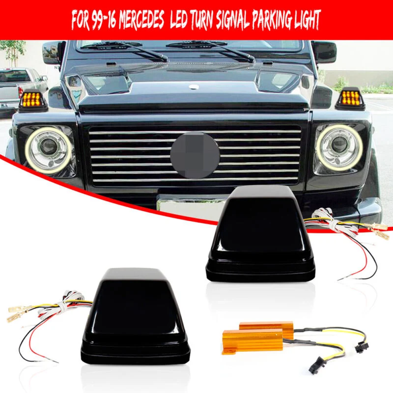Smoked LED Turn Signal Light Parking Lamp for Mercedes G-wagon W463 G55 G550 G500 G63 1990-2018 - Image 3