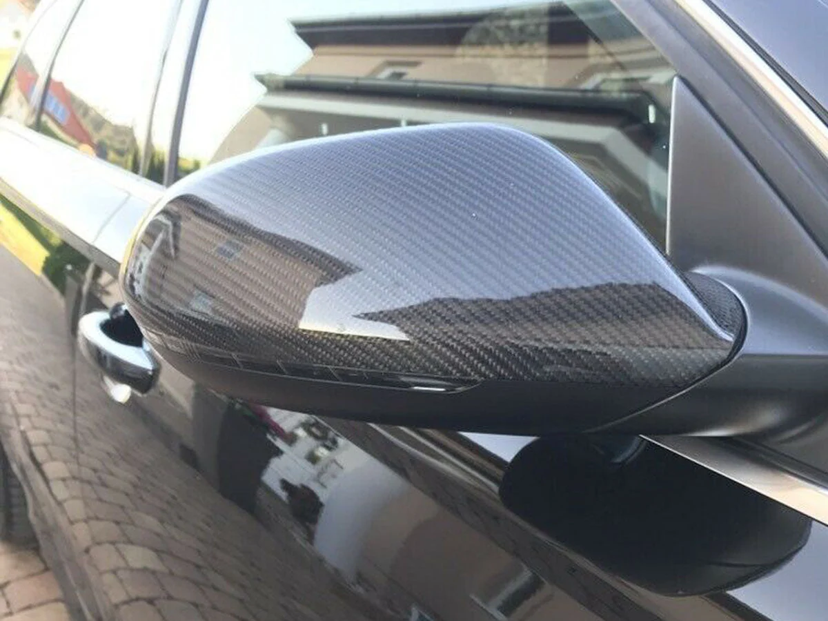 Carbon Fiber Side Mirror Covers Replace For AUDI A6 C7 S6 RS6 2012-2018 with Lane Assist od37 - Image 4