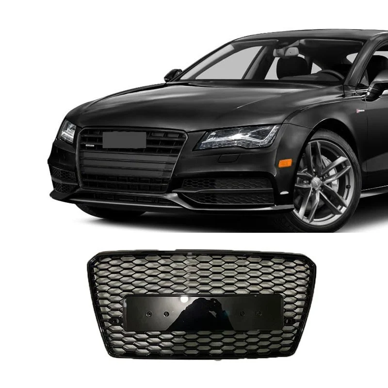 For Audi A7/S7 4G 2012-2015 RS7 Style Front Bumper Grille Honeycomb Mesh Grill