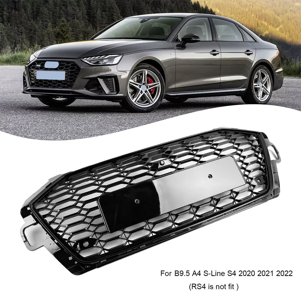 For Audi B9.5 A4 Sline S4 2020-2022 Front Bumper Grill Honeycomb Center Grille - Image 2