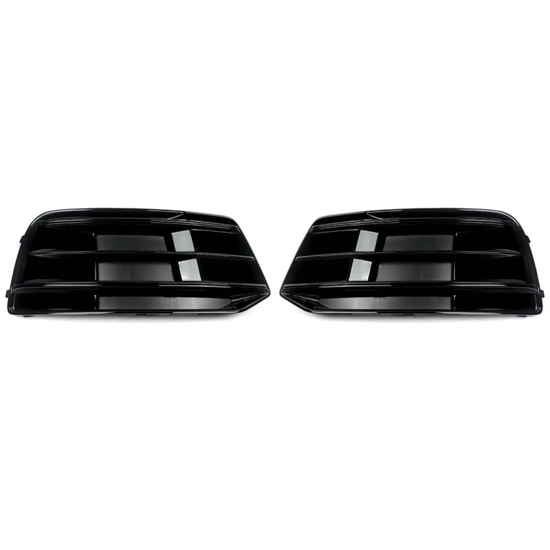 Gloss Black Front Fog Light Cover Grill For 2018-2020 AUDI Q5 NON-Sline Base Bumper - Image 4