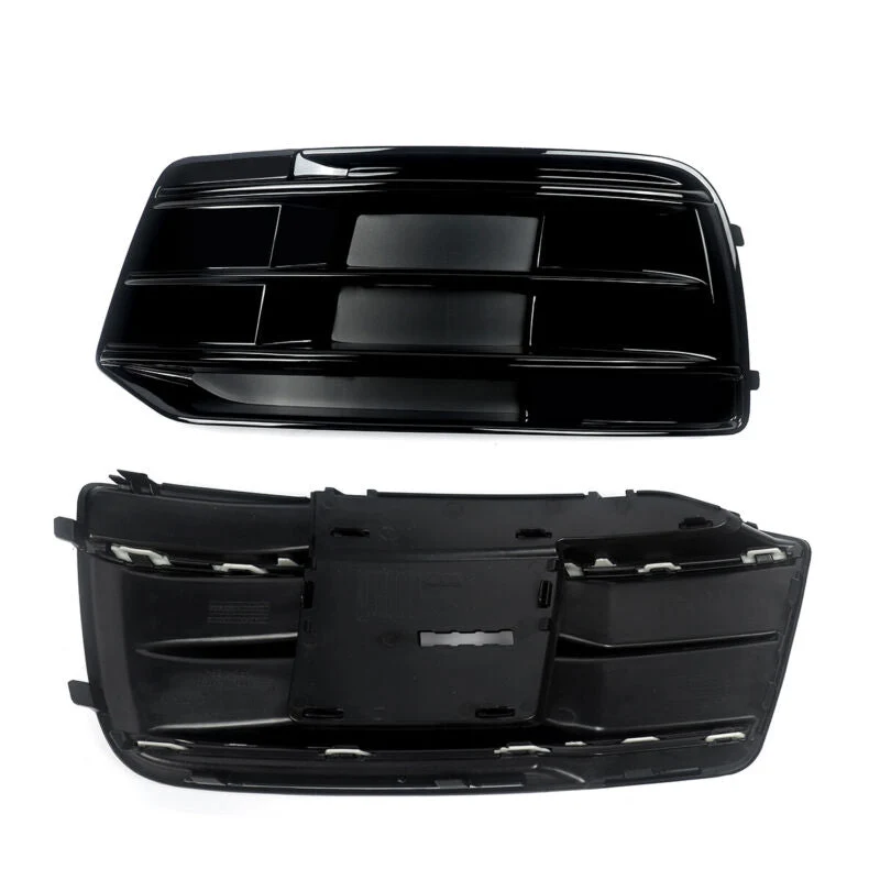 Gloss Black Front Fog Light Cover Grill For 2018-2020 AUDI Q5 NON-Sline Base Bumper - Image 8