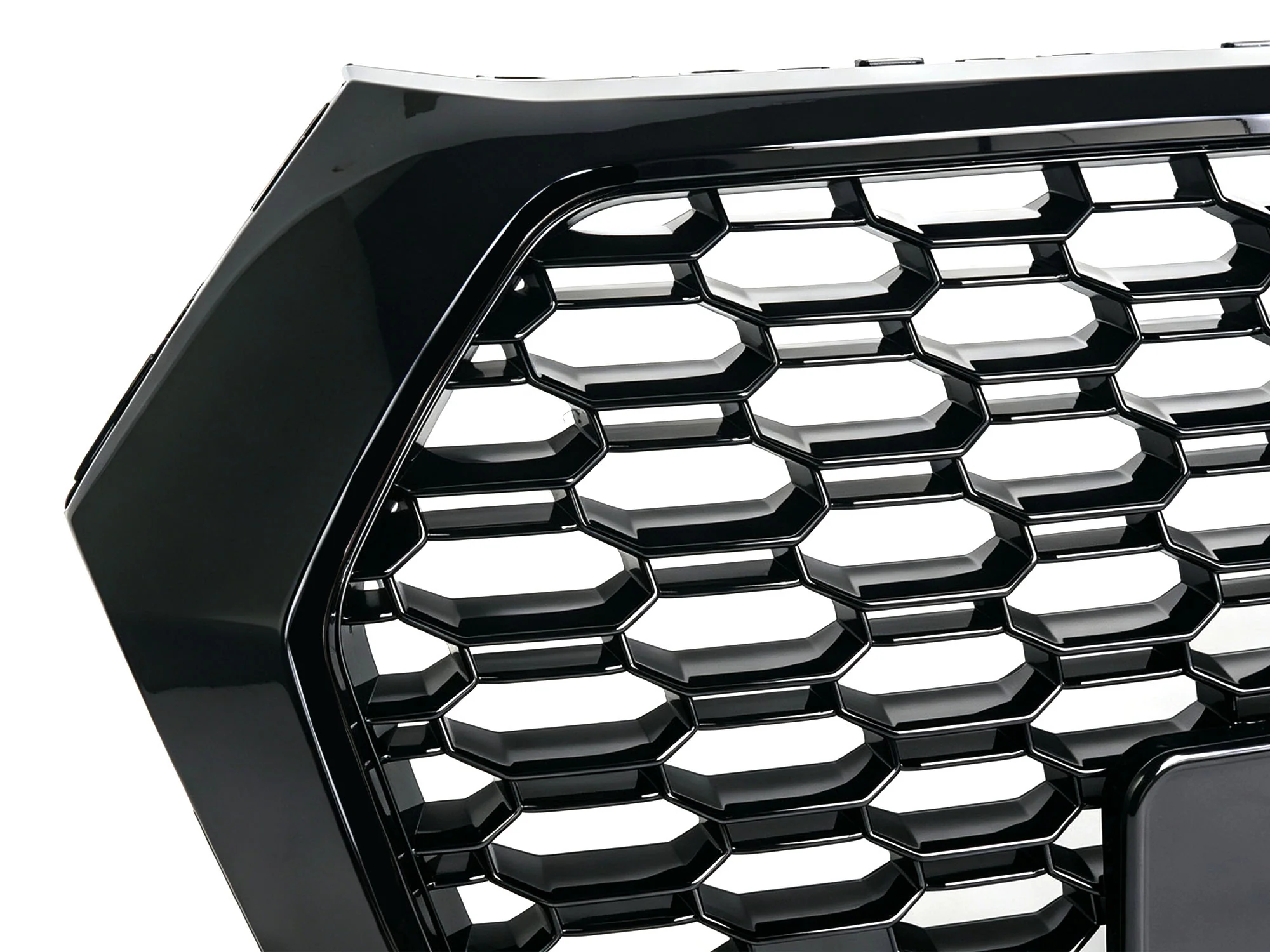For Audi Q5 Non S-line 2018-2020 Gloss Black Front Honeycomb Mesh Grill+Fog Lamp Cover Bezels - Image 8