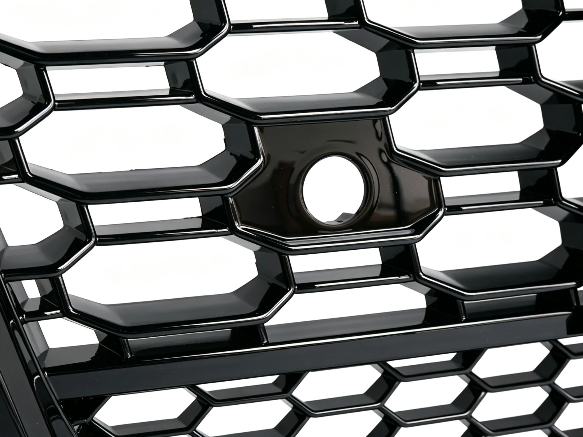 For Audi Q5 Non S-line 2018-2020 Gloss Black Front Honeycomb Mesh Grill+Fog Lamp Cover Bezels - Image 9