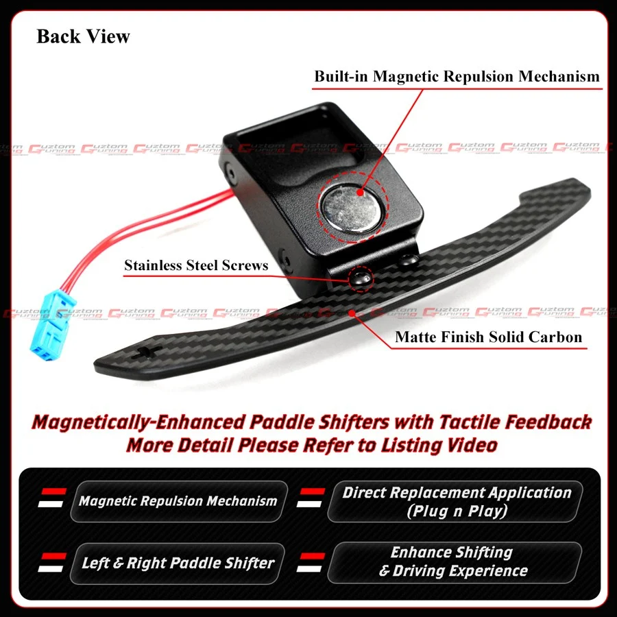For BMW F20 F30 F32 F87 F80 F82 Carbon Fiber Replacement Magnetic Paddle Shifter - Image 4