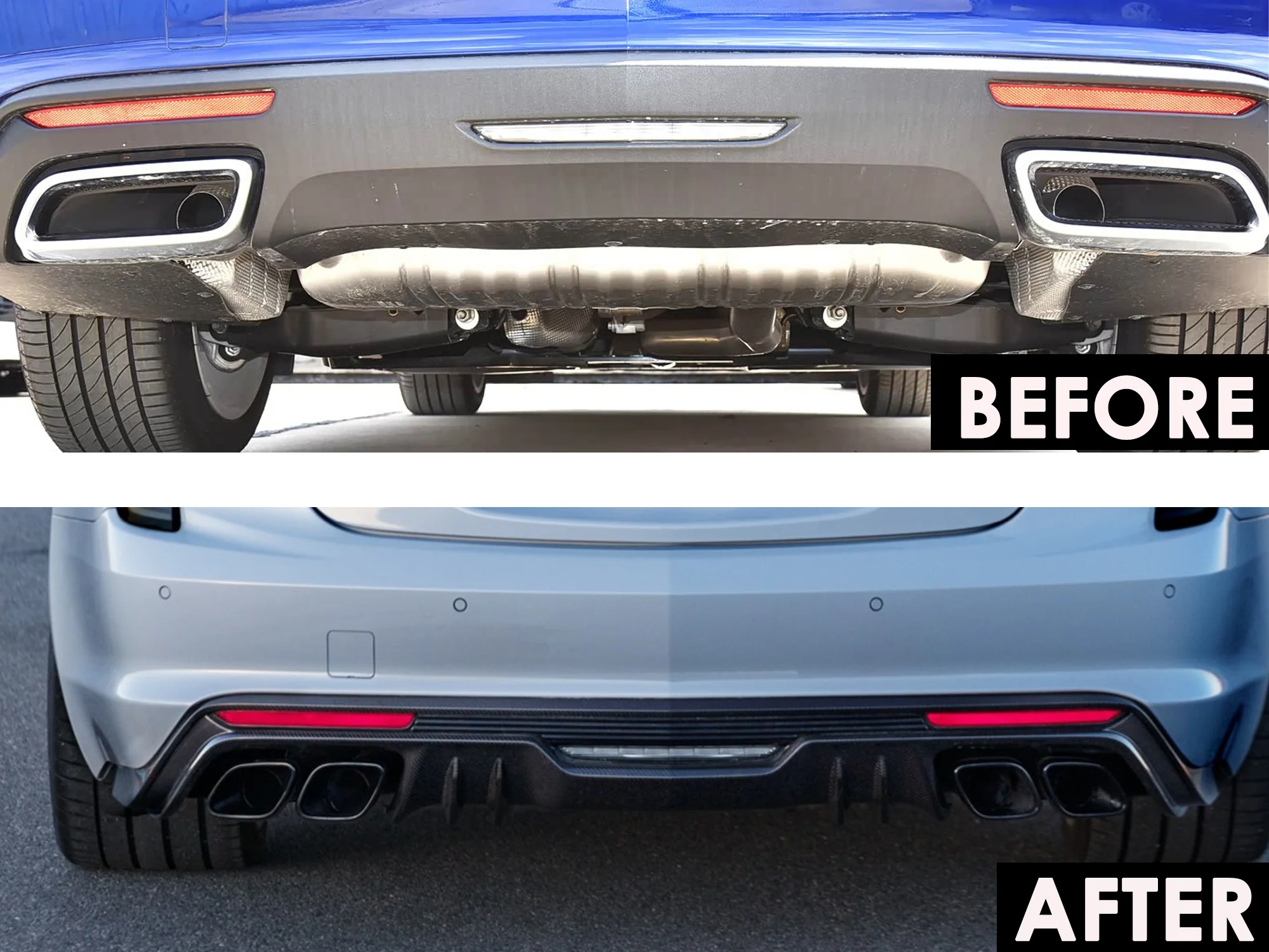 For 2020-2024 Cadillac CT5 NON-V Rear Dual Exhaust Muffler Tail Pipes Tip Black - Image 4
