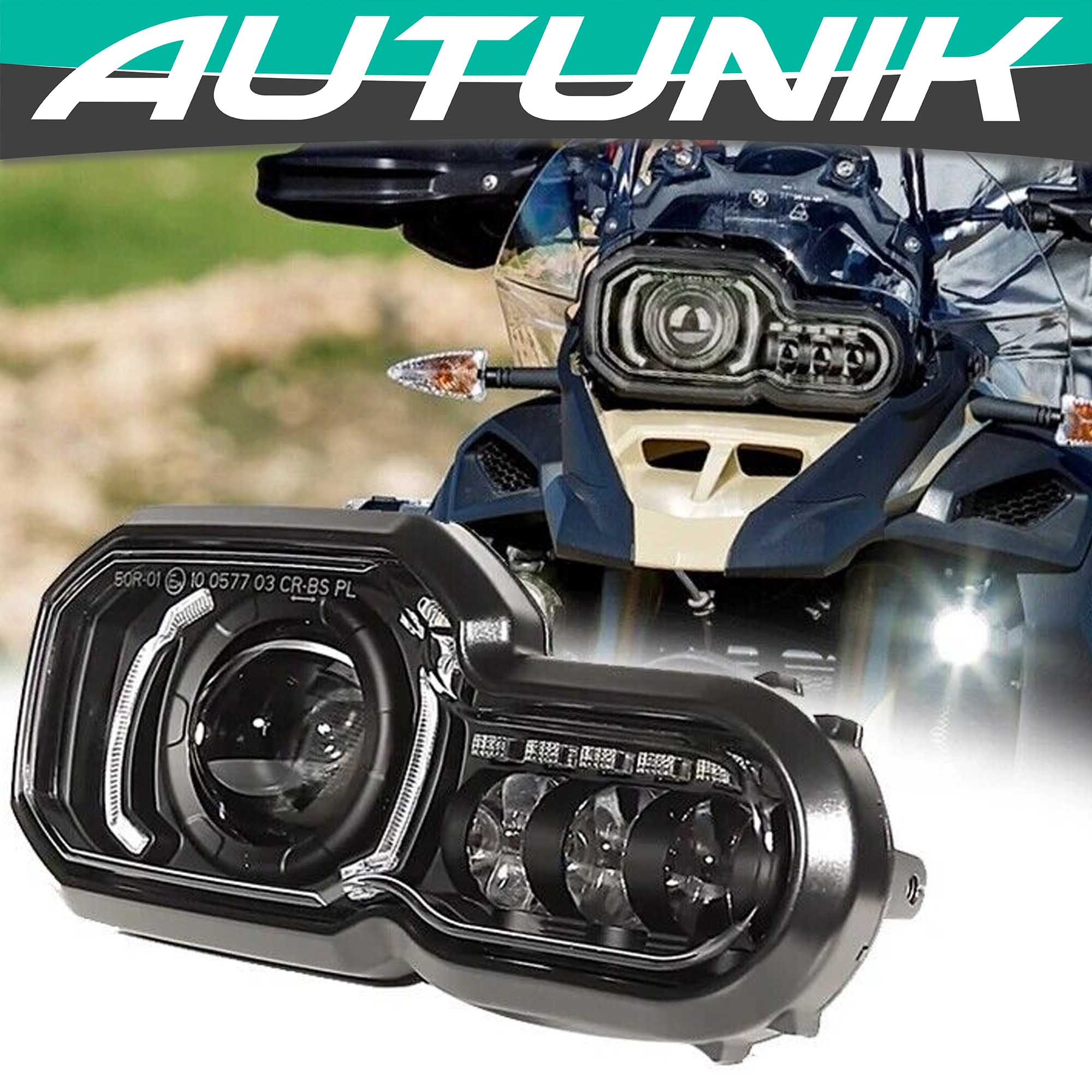 For F650GS/F700GS/F800GS/F800GS LED Headlight Assembly with Angel Eye DRL DOT - Image 2