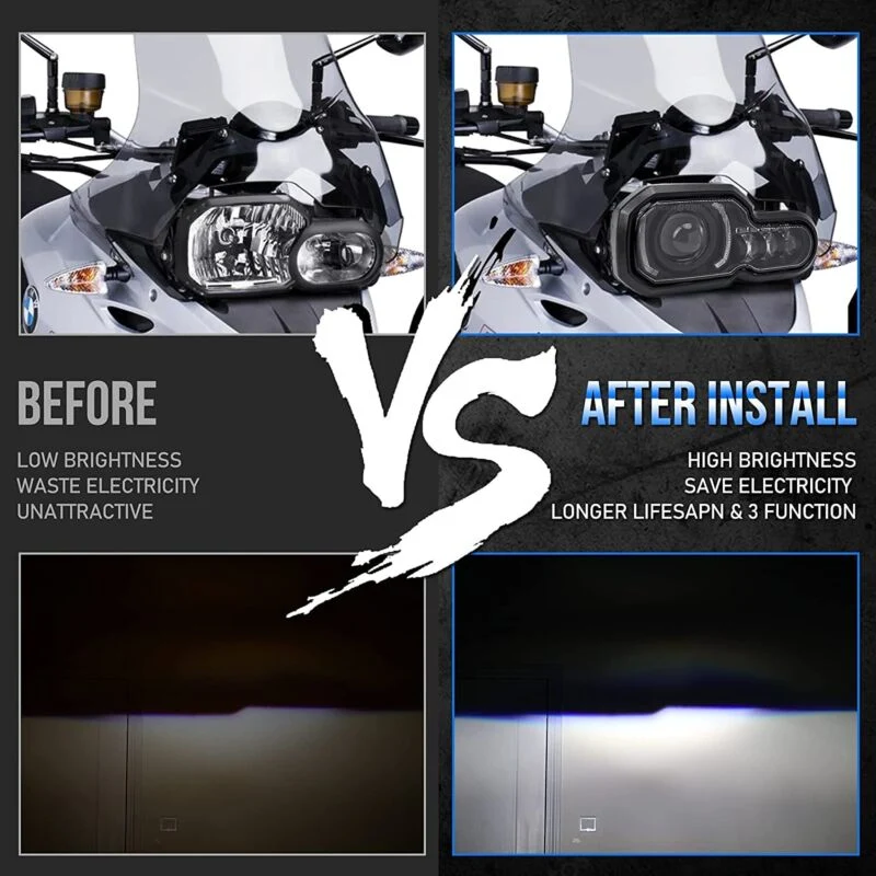 For F650GS/F700GS/F800GS/F800GS LED Headlight Assembly with Angel Eye DRL DOT - Image 8