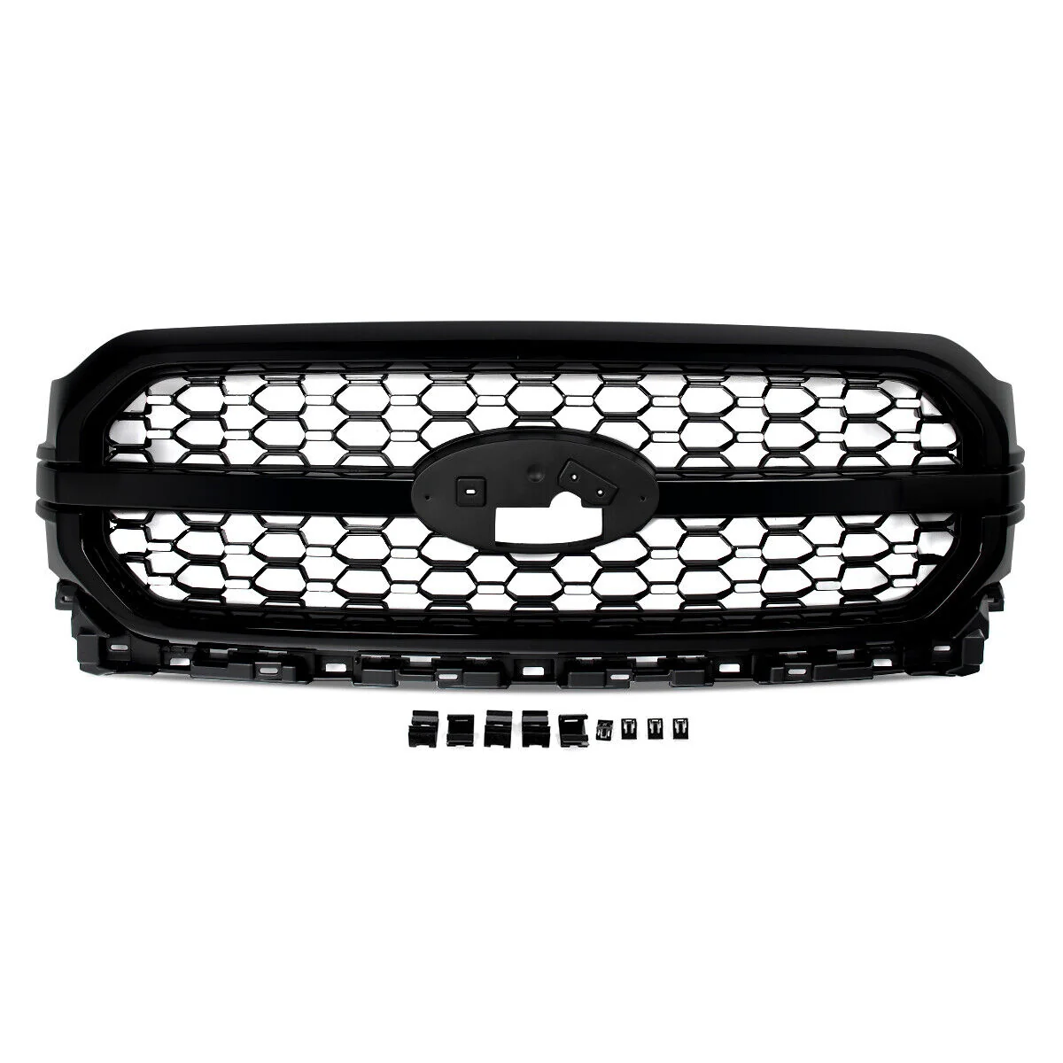 For Ford F-150 F150 Platinum 2021-2023 Agate Black Front Bumper Grille Assembly - Image 5