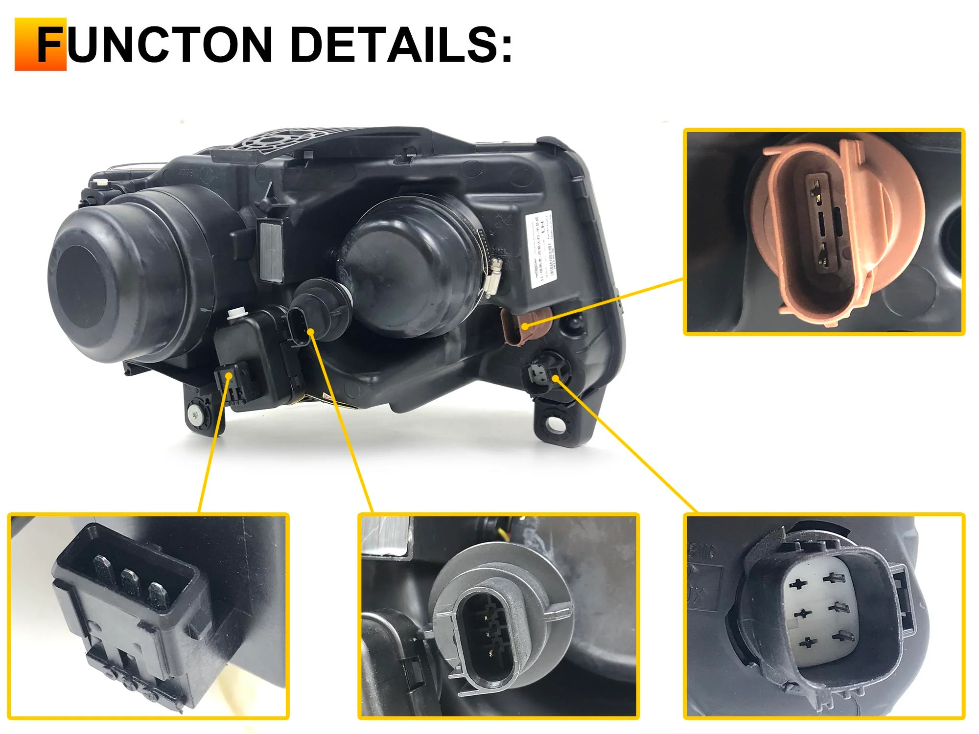 For Jeep Compass 2011-2017 Dark Headlight Low/High Beam Pair - Image 13