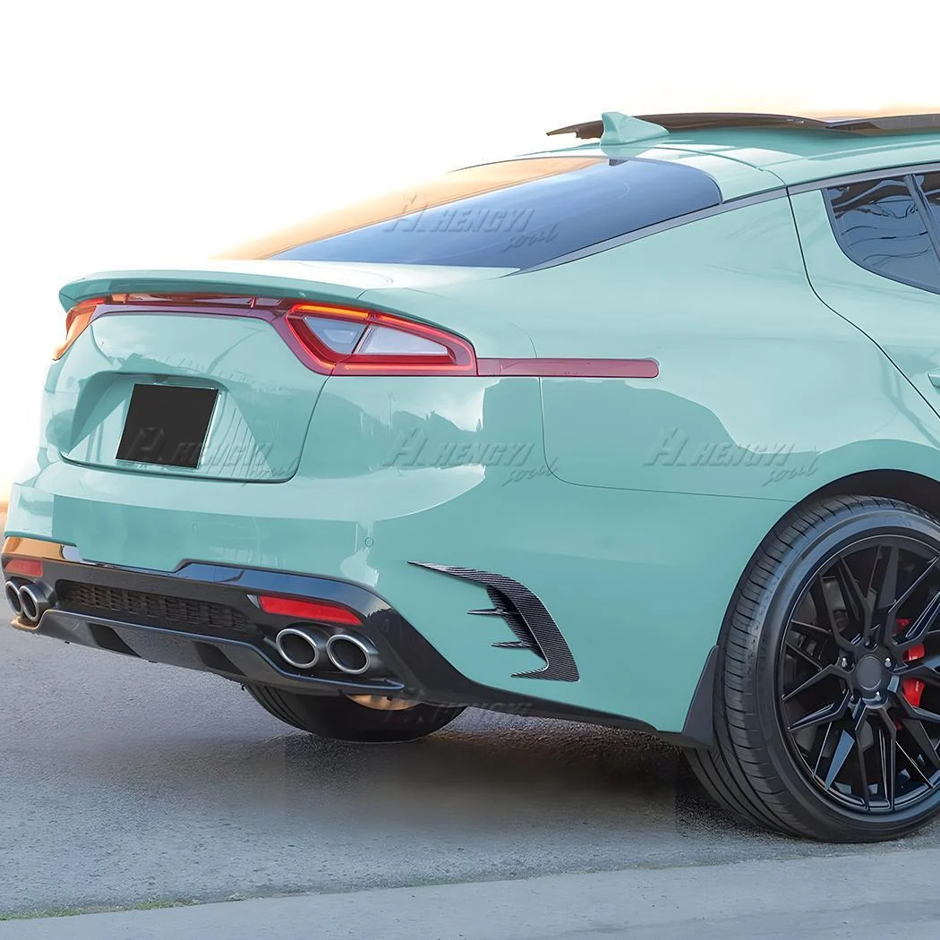 For KIA Stinger 2017-2023 Carbon Fiber Style Rear Bumper Side Vent Canard Covers - Image 2