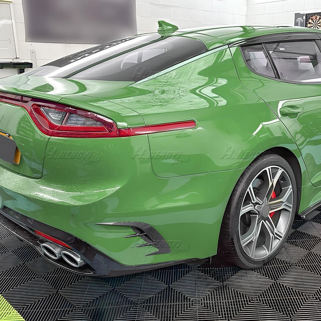 For KIA Stinger 2017-2023 Carbon Fiber Style Rear Bumper Side Vent Canard Covers - Image 3