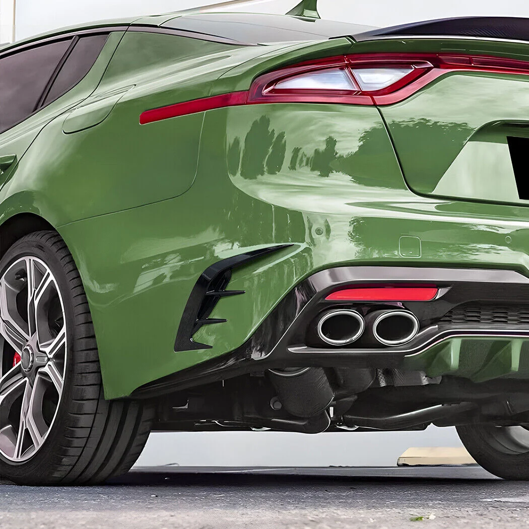 For KIA Stinger 2017-2023 Gloss Black Rear Bumper Side Vent Canard Cover Kit - Image 2